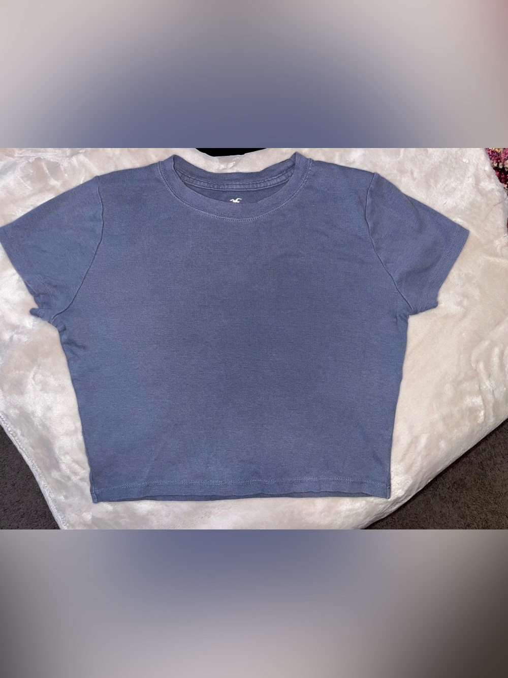Hollister Washed Blue Crop Tee